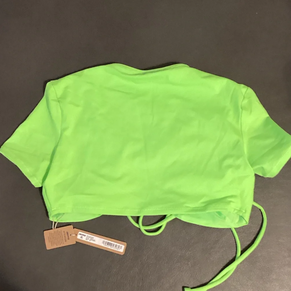 NWT SKIMS‎ Neon Green Swim Ruched T Shirt Top